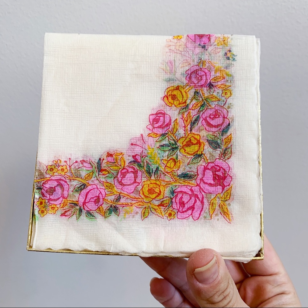 Vintage Pink Floral Rice Paper Silk Effect Napkins